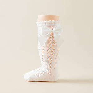 Kaus kaki tabung panjang anak-anak, katun nyaman gaya Princess pita kupu-kupu lucu musim semi musim gugur - Product Image 6