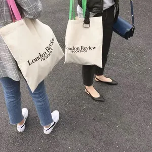 Sac de courses en toile de coton réutilisable, durable et écologique DLBZ, personnalisé et tendance, avec poignées en corde colorées - Product Image 2