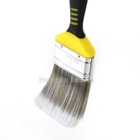 Ensemble de 3 pinceaux de peinture de 1 pouce, 1,5 pouce et 2 pouces, manche en TPR, filaments coniques, pour la décoration