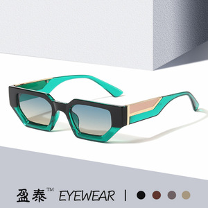 Eyewear <b>Square</b> <b>Sunglasses</b> Green Frame UV400 Protection Unisex Fashionable Street Style - Product Image 1