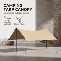 Bâche de camping kaki en gros, imperméable, coupe-vent, abri extérieur, protection solaire, tente de jardin robuste, auvent de pluie