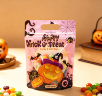 Sachet personnalisé imprimé avec fenêtre transparente, refermable, à fermeture éclair, Doypack, thermoscellable, en Mylar pour bonbons et chocolats