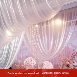 Rideau en fil de cristal blanc et rose EG-L125 pour mariage, draperie de plafond, décoration de scène de <span class=keywords><strong>salle</strong></span> de mariage - Product Image 5