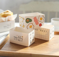 Boîte d'emballage alimentaire auto-érectrice en carton quadricouleur avec pelliculage mat personnalisé pour croissants, pains et sandwichs