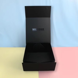 Premium Custom Logo Luxury Matte Black Rigid Paper Cardboard <b>Foldable</b> Empty Magnetic Folding <b>Box</b> - Product Image 3