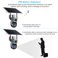 Cámara de Seguridad CCTV PTZ Solar 4MP 4G con Doble Lente, Visión Nocturna, Audio Bidireccional, Tarjeta SD, Sistema Remoto, IP66, H.265, China