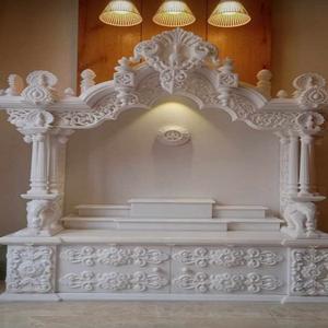Temple en marbre exclusif de style moderne en pierre naturelle élégante maison Mandir vente directe à chaud du fournisseur indien décoratif - Product Image 1