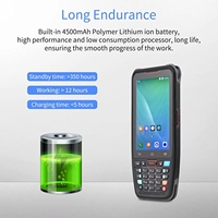 Pemindai Laser CPU Android 13 PDA 4 + 64GB, 4 inci dengan CPU pemindai kode batang 2D untuk manajemen persediaan logistik komunikasi WiFi