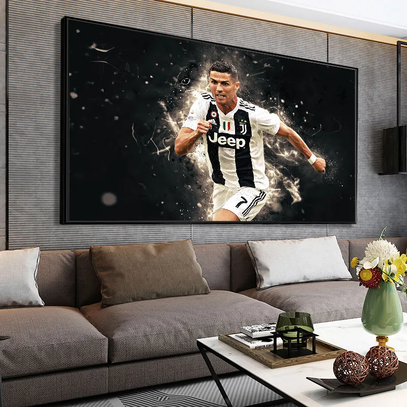 Football Star Ronaldo Figure Canvas Painting Retro Posters and Prints Cuadros Wall Art for Living Room Home Decor  No Frame