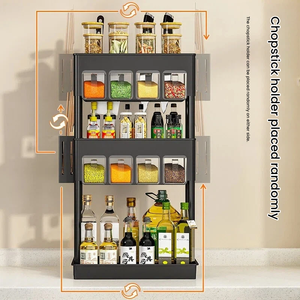 Scaffale portaoggetti <span class=keywords><strong>da</strong></span> cucina a più livelli, organizer per <span class=keywords><strong>spezie</strong></span>, <span class=keywords><strong>porta</strong></span> utensili, grande capacità, supporto rinforzato. - Product Image 3