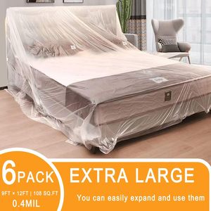 Drop Cloth Plastic Sheeting 9 X 12 Ft Waterproof Painters <b>Tarp</b> Furniture Floor Protection - Product Image 4