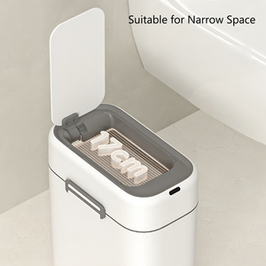 Poubelle Intelligente Slim avec Indice d'Étanchéité IPX5, Poubelle à Capteur pour Espaces Étroits, Fonctionnement Sans Contact, Anneau de Fixation pour Sac Poubelle - Product Image 5