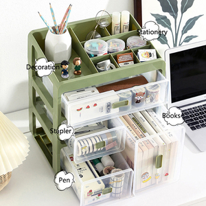 Tổ Chức Lưu Trữ Hộp Thùng Đặt Đa Hai Lớp Hộ Gia Đình Văn Phòng Tủ Nhựa PP Máy Tính Để Bàn Trang Điểm Mỹ Phẩm Ngăn Kéo <span class=keywords><strong>Container</strong></span> - Product Image 4