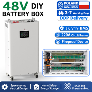 ชุดแบตเตอรี่ลิเธียมสำเร็จรูป EU DDP Standing Movable JK V19 BMS 48V พร้อมล้อเลื่อน RS485 CAN สำหรับเก็บพลังงานภายในบ้าน - Product Image 1