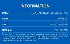 Auténtico POP MART MEGA SPACE MOLLY 400% 1000% <span class=keywords><strong>Optimus</strong></span> <span class=keywords><strong>Prime</strong></span> Transformers Edición Limitada <span class=keywords><strong>Juguete</strong></span> Coleccionable de Arte Regalo - Product Image 6