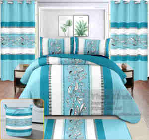 <span class=keywords><strong>Set</strong></span> <span class=keywords><strong>Copriletto</strong></span> 8 Pezzi Pronto per la Spedizione, <span class=keywords><strong>Set</strong></span> Biancheria da Letto con Tende, Misura King Size, Lussuoso 100% Cotone - Product Image 5