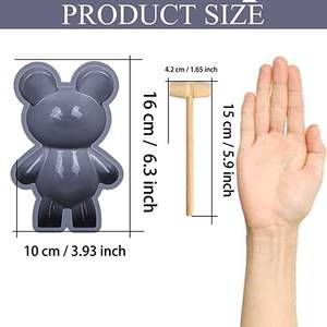 Moldes grandes de silicona <span class=keywords><strong>para</strong></span> Mousse de <span class=keywords><strong>Chocolate</strong></span>, oso de peluche, <span class=keywords><strong>molde</strong></span> de <span class=keywords><strong>Chocolate</strong></span> con martillo de madera, 3d - Product Image 6