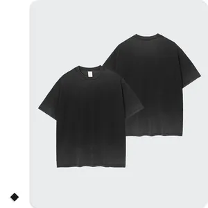 Camiseta masculina de corte e costura, camiseta de ombro caído para uso artístico, fabricante de camisetas curtas tipo caixa de grandes dimensões