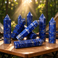Tour de cristal de sodalite naturelle polie en gros, baguette de cristal, pointe de sodalite pour la décoration