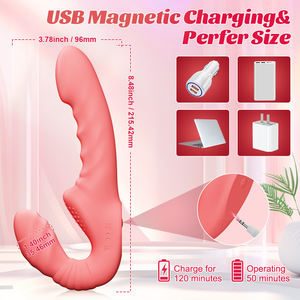 IPX7 Doppelkopf-Sextoy für Lesben Umschnalldildo-Vibrator Tragbarer Slip-Vibrator Klitorisstimulator Höhepunkt Anal-Massagegerät - Product Image 4