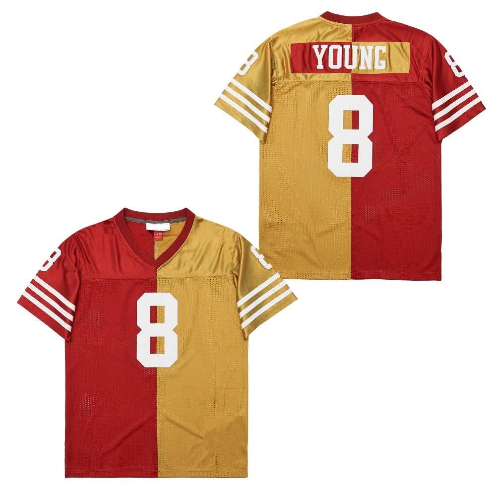 8 Steve Young  Jersey Split Red & Yellow