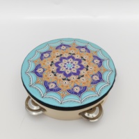 Traditional Arabic 4 6 8 9 10 Inch Handmade Multi-Color Wood Double Row Tambourine Percussion Instrument for Sale