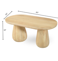 Ensemble de table basse et table d'appoint en bois massif de qualité supérieure pour salon, bureau à domicile, hôtel et salle de séjour, meubles en bois élégants