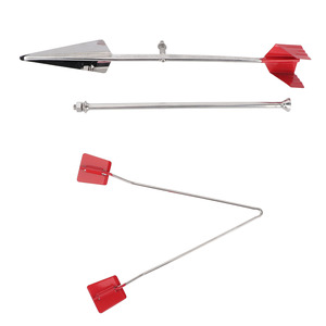 Capteur de vent en acier inoxydable pour bateaux avec queue rouge et bras réglable - Product Image 2