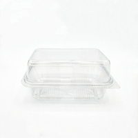 Boîte d'emballage rectangulaire transparente en plastique PET pour fromage, crème glacée, gâteau aux fruits, mousse, avec couvercle