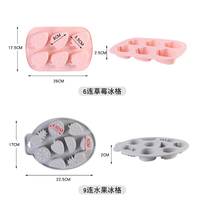 Bac à glaçons et moule à crème glacée en silicone alimentaire, 6 cavités, flexible, portable, durable, écologique, réutilisable, en forme de fruits