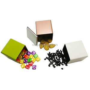 Multi Size Square Custom Logo Tea Candy Gift Packaging Metal Canister Cans Small Tin Box