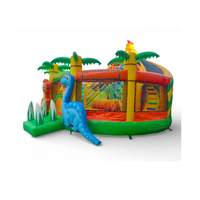 Château gonflable personnalisé sur le thème du parc à dinosaures, en PVC, avec toboggan et mur d'escalade pour enfants et adultes, pour jouer en intérieur et en extérieur
