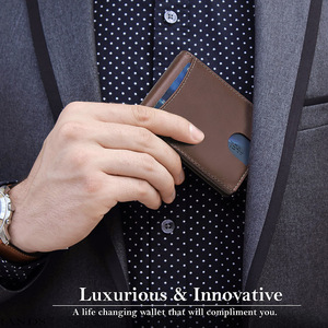Men's <b>RFID</b> <b>Blocking</b> Leather Credit Card <b>Wallet</b> Slim Minimalist Design for Everyday Use - Product Image 2