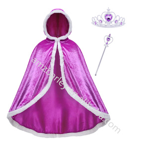 Cape d'Halloween en Velours Chaud pour Enfant, Elsa Sofia, <span class=keywords><strong>Raiponce</strong></span>, Aurore, Princesse, avec Accessoires - Product Image 4