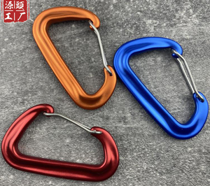 Mousqueton de verrouillage pour clips de hamac 12KN en <span class=keywords><strong>aluminium</strong></span> en forme de D, oxydation anodique, 20g, 81x48mm - Product Image 3