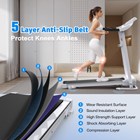 SHULI 3.0HP tapis roulant pliant Portable 12 programmes préréglés affichage LED Compact bureau à domicile tapis de marche petit tapis roulant pliant