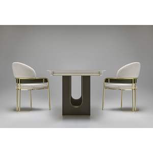 Juego de Comedor Rectangular Moderno Rosse, Patas de Metal, Tablero de Madera, 6 Piezas, Muebles Duraderos para el Hogar, Turquía - Product Image 3