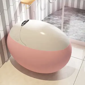 새로운 디자인 스마트 비데 다채로운 달걀 모양의 화장실 핑크 스마트 화장실 욕실 비품 전기 화장실