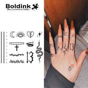<span class=keywords><strong>Tatuaje</strong></span> Semipermanente Boldink Personalizado con Diseño de Serpiente Gótica Número 13, Arte Corporal para Dedos, Resistente al Agua, Larga Duración (2 Semanas), Tinta Jagua - Product Image 1