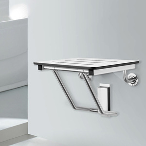 Chaise de douche concentrique pliante en acier inoxydable, capacité de charge de 150 kg, équipement de sécurité pour salle de bain pour personnes âgées et handicapées - Product Image 2