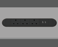 Multiprise encastrée standard britannique, design ovale, gain de place, avec prise USB intégrée pour la maison, la cuisine, le bureau