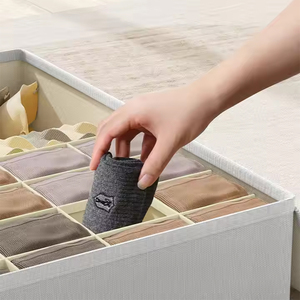 Cajón organizador 3 en 1 para uso en dormitorio doméstico, calcetines, sujetadores, bragas, ropa interior, divisores, caja de almacenamiento con tapa - Product Image 2