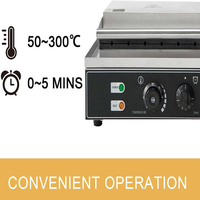 Machine à gaufres belges commerciale, haute performance pour l'industrie alimentaire, électrique, revêtement antiadhésif, capacité de 10 gaufres par lot, 304