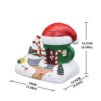 Décoration de bureau du Village de Noël du Père Noël Animé Polyrésine LED Gingerbread Cup House Painted Model Pattern-Artificial