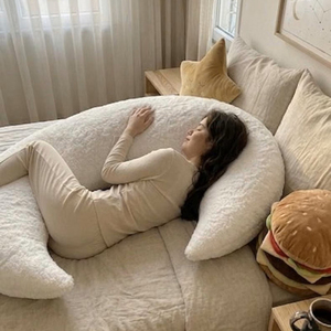Almohada Gigante de Fase Lunar, Cojín de Peluche en Forma de <span class=keywords><strong>Luna</strong></span> Creciente para Abrazar, Almohada para Embarazadas, Almohada de Cuerpo Completo para Dormir - Product Image 1