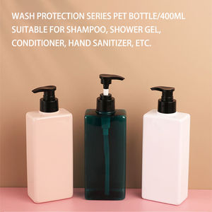 Flacon de shampoing carré en plastique PET écologique de 400 ml, distributeur de savon à pompe à pression pour hôtel, usage domestique, design moderne - Product Image 2