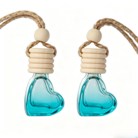 Offre Spéciale – Diffuseur de Parfum pour Voiture en Verre en Forme de Cœur, 8 ml, Bleu, pour Aromathérapie
