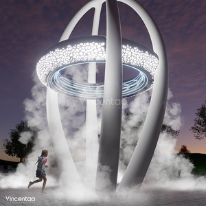 Escultura de Metal Vincentaa, anillo de niebla de agua personalizado, instalación artística, escultura grande utilizada para la plaza del parque al aire libre - Product Image 5