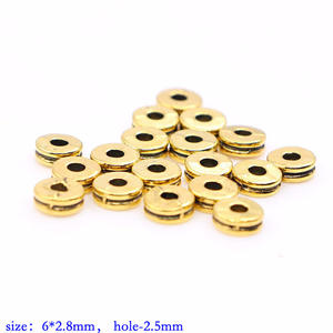 100个/包仿古金银金属合金车轮圆形隔垫挂珠宽松间隔珠适合DIY手镯珠宝制作 - Product Image 4