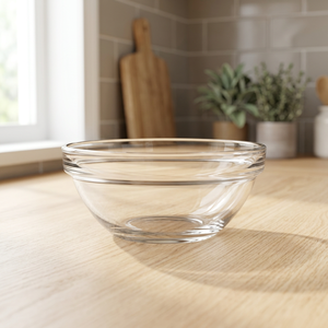 Tazón de Vidrio Transparente, Diseño Minimalista, Apto para Lavavajillas, para Servir Alimentos, Uso Doméstico - Product Image 1